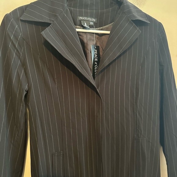 Peace Of Cloth NYC Cooper Zip Car Coat Women’s X-Small Majestic Stripe - Picture 3 of 11